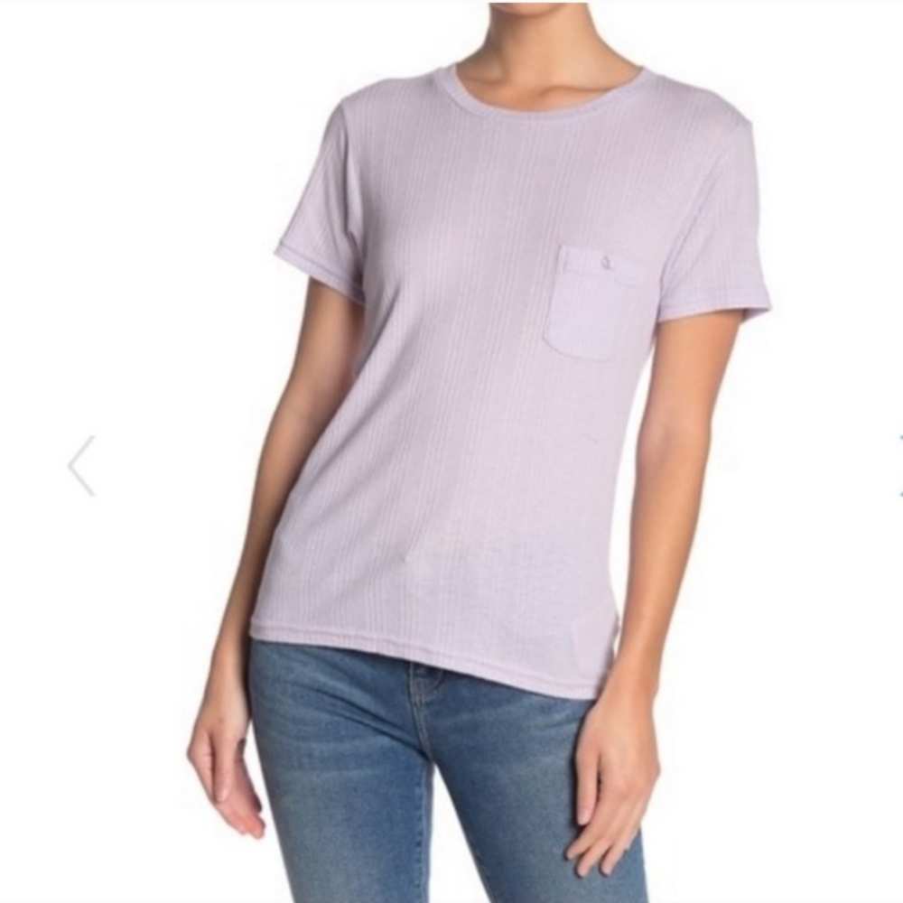 CURRENT/ELLIOTT The Heather Pocket Tee In Orchid Petal